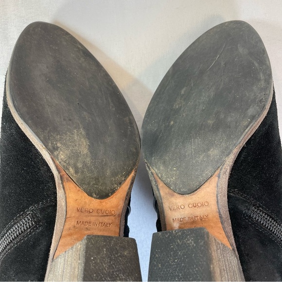 AQUATALIA By Marvin K Womens Black Suede Ankle Boots Size 7.5 Side Zip Italy - Picture 15 of 16